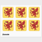 Dragon Rampant Gules Vierkante Sticker (Vel)