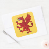 Dragon Rampant Gules Vierkante Sticker (Envelop)