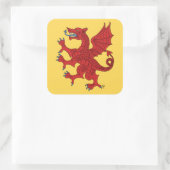 Dragon Rampant Gules Vierkante Sticker (Tas)