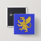 Dragon Rampant of Vierkante Button 5,1 Cm (Voorkant /achterkant)