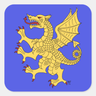 Dragon Rampant of Vierkante Sticker