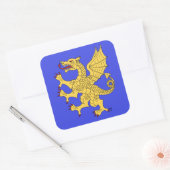 Dragon Rampant of Vierkante Sticker (Envelop)