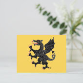 Dragon Rampant Sable Briefkaart (Staand voorkant)