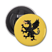 Dragon Rampant Sable Button Flesopener (Voorkant)