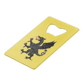 Dragon Rampant Sable Creditkaart Flessenopener (Achterkant Gekanteld)