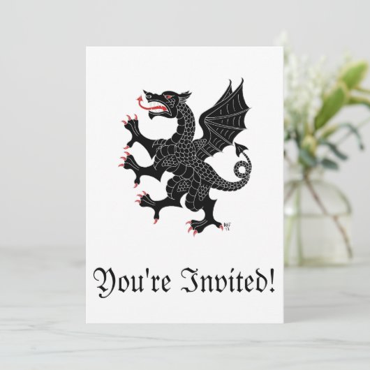 Dragon Rampant Sable Kaart (Staand voorkant)