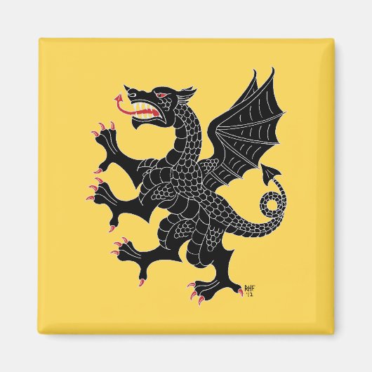 Dragon Rampant Sable Magneet (Voorkant)