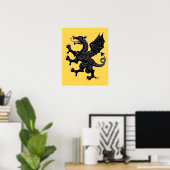Dragon Rampant Sable Poster (Thuiskantoor)