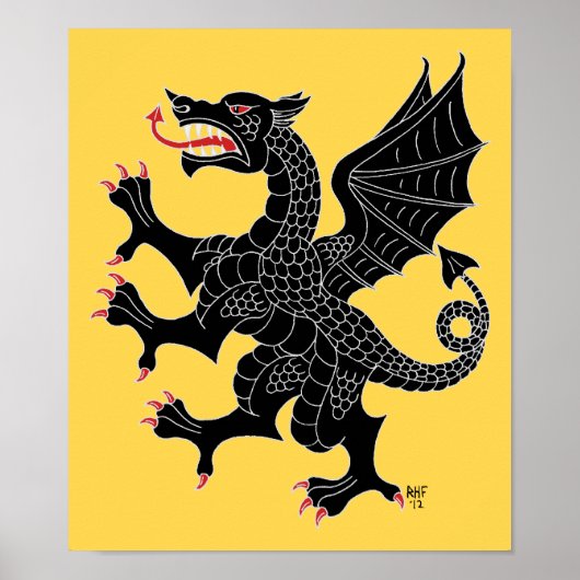 Dragon Rampant Sable Poster (Voorkant)