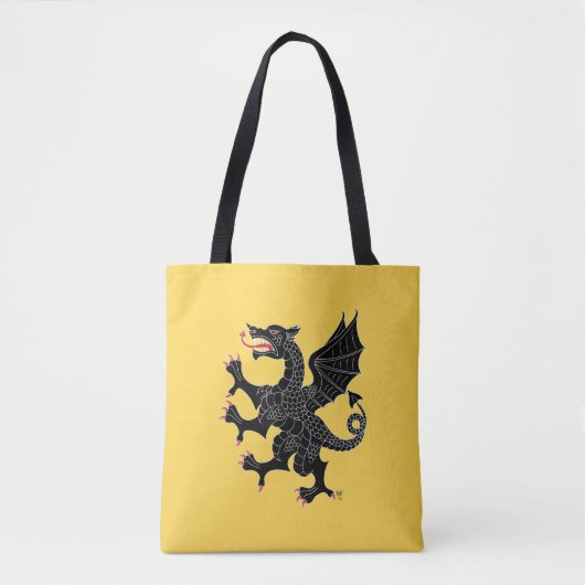 Dragon Rampant Sable Tote Bag (Voorkant)