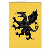 Dragon Rampant Sable Wenskaart (Voorkant)