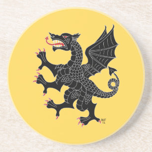 Dragon Rampant Sable Zandsteen Onderzetter