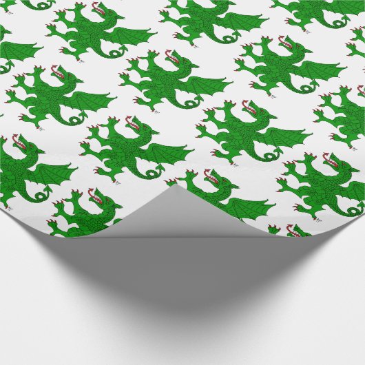 Dragon Rampant Vert Cadeaupapier (Hoek)