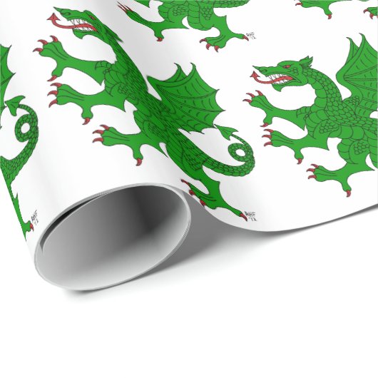 Dragon Rampant Vert Cadeaupapier (Rol Hoek)