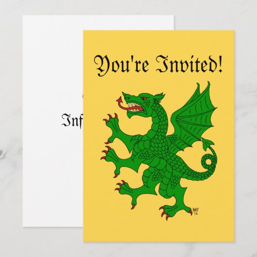 Dragon Rampant Vert Kaart (Voorkant / Achterkant)