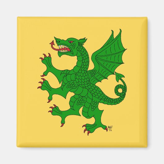 Dragon Rampant Vert Magneet (Voorkant)
