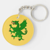 Dragon Rampant Vert Sleutelhanger (Achterkant)