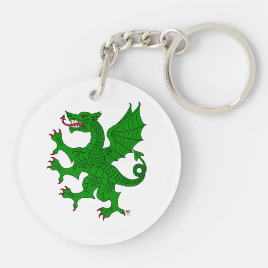Dragon Rampant Vert Sleutelhanger (Achterkant)