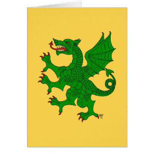 Dragon Rampant Vert Wenskaart