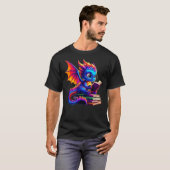 Dragon Reading a Book Bookworm Book Lover T-shirt (Voorkant volledig)