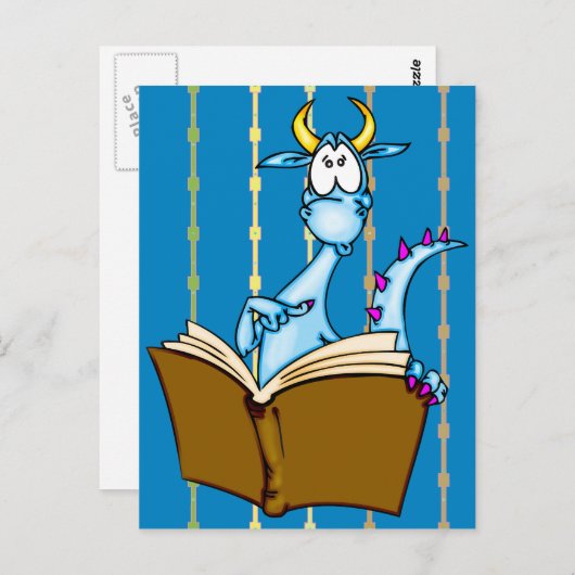 Dragon Reading Book Briefkaart (Voorkant / Achterkant)