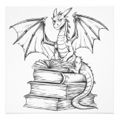 Dragon Reading Book Foto Afdruk (Voorkant)