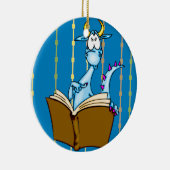 Dragon Reading Book Keramisch Ornament (Rechts)