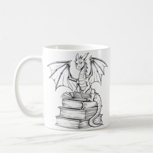 Dragon Reading Book Koffiemok (Links)