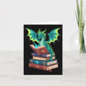 Dragon Reading Books Fantasy Lovers Mythical Creat Kaart (Voorkant)