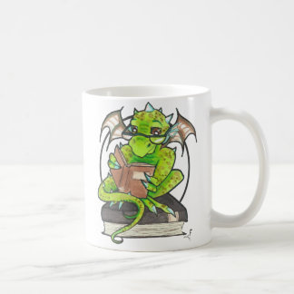 Dragon Reading fantasy art illustration Coffee Cup Koffiemok