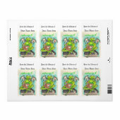 Dragon Reading fantasy art sticker boekenplaten (Full Sheet)