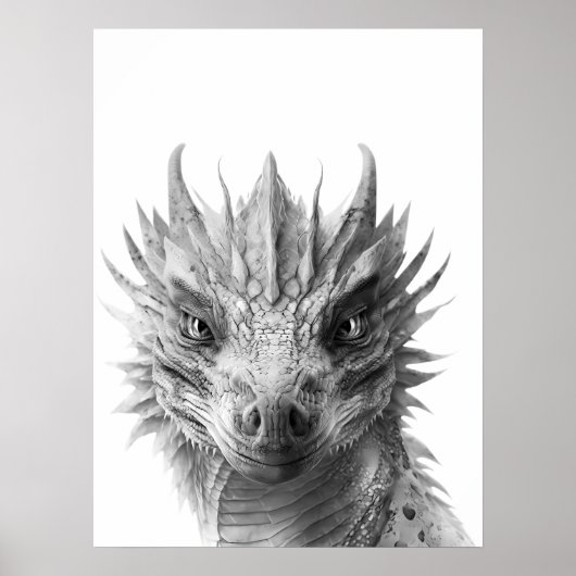 Dragon Realistic Portrait Kind Child Room Poster (Voorkant)