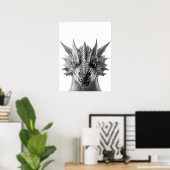 Dragon Realistic Portrait Kind Child Room Poster (Thuiskantoor)