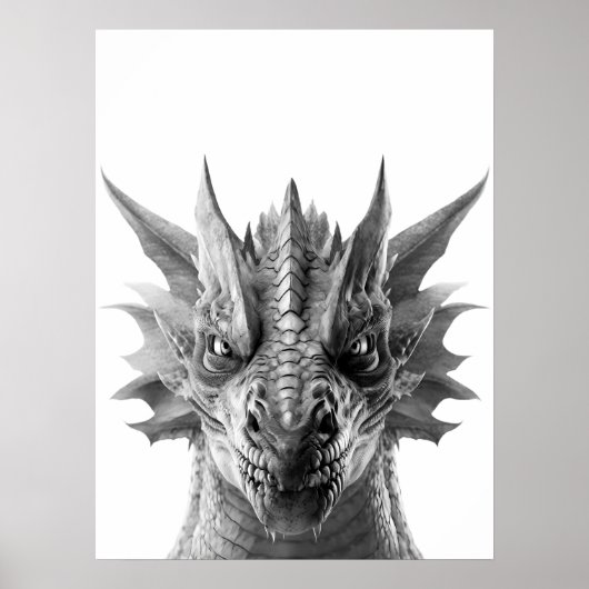 Dragon Realistic Portrait Kind Child Room Poster (Voorkant)