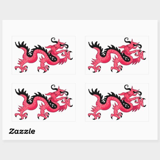 Dragon Rechthoekige Sticker (Vel)