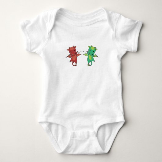 Dragon Red Dragon Fairy Tale Fantasy Romper (Voorkant)