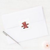Dragon Red Fairy Tale Fantasy Cute Animals Vierkante Sticker (Envelop)