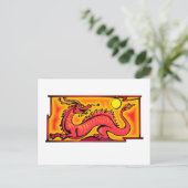 Dragon Red Fantasy Fiction Drawing Cartoon Art Briefkaart (Staand voorkant)