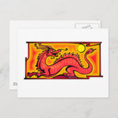 Dragon Red Fantasy Fiction Drawing Cartoon Art Briefkaart (Voorkant / Achterkant)