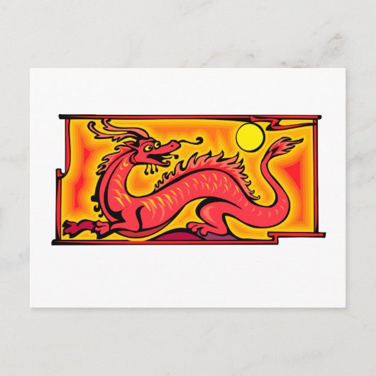 Dragon Red Fantasy Fiction Drawing Cartoon Art Briefkaart (Voorkant)
