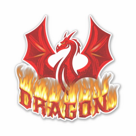 Dragon Red Fire Sticker (Voorkant)