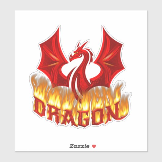 Dragon Red Fire Sticker (Vel)