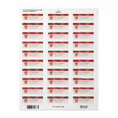 Dragon Red Geometrisch Chinees Nieuwjaar Etiket (Full Sheet)