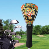 Dragon Red Gold Golf Head Hoesje Golfheadcover