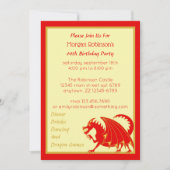 Dragon Red Gold Kind of volwassen verjaardagsfeest Kaart (Voorkant)