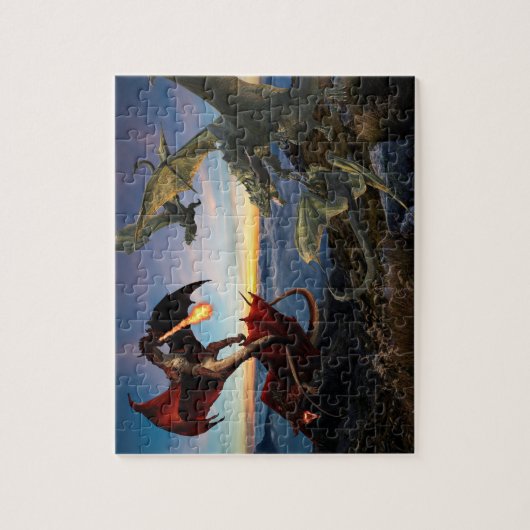 Dragon Red Green Battle Fantasy Legpuzzel (Verticaal)