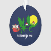 Dragon Reindeer Flying Santa Sleigh Kerstmis Ornament (voorkant)