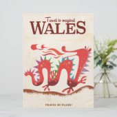 Dragon-reisposter Magical Wales Dragon Kaart (Staand voorkant)