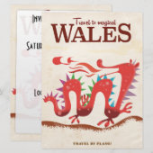 Dragon-reisposter Magical Wales Dragon Kaart (Voorkant / Achterkant)