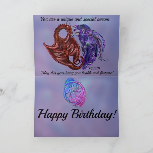 Dragon Reptile Monster Beast Blessday Kaart (Binnen)